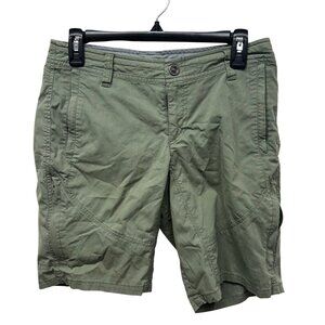 Kuhl Womens Green Hiking Cargo Shorts Size 4 Cotton Blend Durable Outdoor Wear